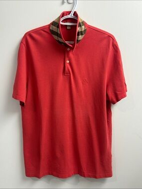 Burberry Men's Orange Short-Sleeve Polo